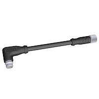 HARTING 2136D3D5328005 Sensor Cables / Actuator Cables 3P ANGL M8 Snap-In PUR Black, 0.5m