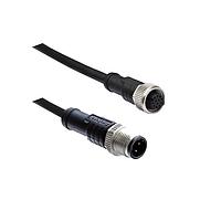 Amphenol LTW M12D04ML-12DFL-SB004 Sensor Cables / Actuator Cables M12 Circular Metric Connector, D Code, Metal, 4A, 04 pins, Male Connector, Male Contact, Straight-to-Straight, Screw Thread, Overmolded Double Ended, Length 4000mm, IP68 / IP69K