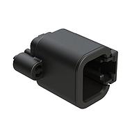 Amphenol SINE Systems ATP04-2P-BM01 Connectors 2 Position, PCB Receptacle, Pin, Board Mount, 180  Straight, Snap-Fit, Gold Contact Plated, No Potting, Black