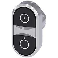 SIEMENS 3SU10503AB110AQ0 Flat Button TWIN BUTTON, MOM, BLACK/BLACK