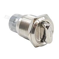 E-Switch PVK4S21A0SS-A05 Keylock Switches ANTI-VANDAL, 2A 24VDC, SPDT On-On, Panel Mount, Front Solder