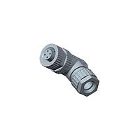Amphenol LTW MSDP-04BFFC-SR7001 Circular Metric Connectors M12 Circular Metric Connector, D Code, Plastic, 4A, 04 pins, Female Connector, Female Contact, Right Angle, Screw Thread, Crimp, Field Installable, F4.0 - F8.0mm, IP67 Mated
