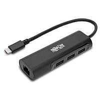 Tripp Lite U460-003-3A1GB USB Type-C to Ethernet, USB 3.1 3PT TYPEC GBIT ETHNT HUB,BLACK