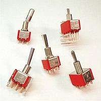 E-Switch 1004P1T2B5M52RE Toggle Switches 0.4VA @ 20V (AC/DC) On-None-On PC Mnt