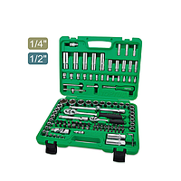TOPTUL GCAI108R1 Professional Grade 1/4" & 1/2" DR. Flank Socket Set (108 pcs)
