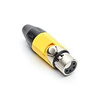 Amphenol Audio AX4F4M-AU Connectors 4P SOCKET F PLUG GLD W YLW MRK SLEEVE