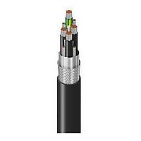 Belden 29506T 0101000 Multi-Conductor Cables Belden 300% Ground Flexible VFD, 3 Conductor 4AWG (7x19x25) Tinned Copper, XLPE Insulation M4 Color Code+PVC Insulated Ground, Overall Beldfoil+Tinned Copper Braid(85%) Shield w/4-10AWG Tinned Copper Drains, Black LSZH Outer Jacket, 600/1000V TC-ER 9