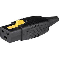 Schurter 3-152-191 Connectors 4799 Connector Rewireable, 16A, C19, Black, 8.5 mm, 16 AWG Max Wire Size, V-Lock Cord Retention, IP40