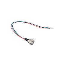E-Switch PV6HW40SS341 Anti-Vandal 2A 48VDC, High Actuator, 300mm wire, Off-(On), Stainless Steel, Blue Ring LED, IP65