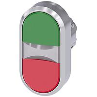 SIEMENS 3SU10513AB420AA0 Flat Button TWIN BUTTON, MOM, GREEN/RED