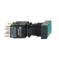 SCHNEIDER XB6DW3G5B Pushbutton Switches Rect Grn Flush 1NO 1 nc 120V
