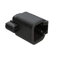 Amphenol SINE Systems ATP04-2P-BM02 Connectors 2 Position, PCB Receptacle, Pin, Board Mount, 180  Straight, Snap-Fit, Gold Contact Plated, Potting, Black