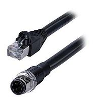 Same Sky (formerly CUI Devices) CDM1258-04D-01MST-3M-RJ45-67 Shielded Straight,Shielded,D-Code 4PIN ,Screw Copper alloy,PVC  3.0M,+RJ45