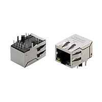 Taoglas TMJG4813-8KGDNL4 RJ45 Connector RJ45 ICM, 1X1, 1G Base-T, Short Body, Tab Down, 30 micro Gold, LED, Shielded EMI Finger, Industrial grade