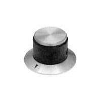 AMP Connectors - TE Connectivity KNS501BA1/8 Cylindrical Knob with Skirt BK/NAT W/ ARRWHD IND