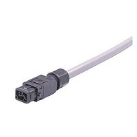 HARTING 33500900203010 Rectangular Cable Assemblies Han 1A 5+PE IP65 single ended Cable Assembly, unshielded, female, locking lever version (order lever separate), 6x16AWG, PVC gray, 1.0m