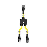 Banner Engineering CSS-M12F81M12M81M12F81 Splitter Cables M12 QD Splitter Cable; M12 QD Female 0.3 m Trunk_8-pin; M12 QD Male 0.3 m Branch 1_8-pin; M12 QD Female 0.3 m Branch 2_8-pin