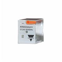 Carlo Gavazzi RRM004A24V Monostable Industrial 4PDT relay for 14-blades socket mounting. 5Amps rated contacts at 250VAC/30VDC. 24VAC coil.
