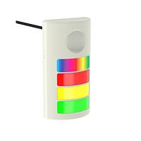 Banner Engineering TLF100P4KCQP IO-Link Controlled Multicolor RGB Flush Mount Tower Light TLF100 Pro with IO-Link; 4 Segment; Gray Housing; 18-30 V dc; Environ. Rating: IP65; IP69K; Colors: Multicolor; 150 mm (6 in) 4-pin M12 PVC Pigtail QD