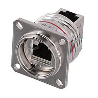 Amphenol Socapex RJFTV21RAN Field Threaded Sq Flange Recpt R/A RJ45 Nic