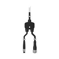 Banner Engineering CSB-UNT213M831F1241 Splitter Cables Splitter Flying Leads to M12F and M8F connectors; 3-pin, Shielded, IP68, AWG 24; Black PVC cord, Straight Connectors; Trunk: 4 m; Branches: 0.34 m