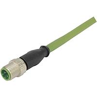 HARTING 21349292405080 Sensor Cables / Actuator Cables M12 D-code Double Ended Overmolded Cable Assembly, 4pin, straight male to straight male, PVC green, 8.0m