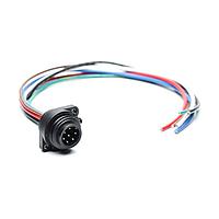 Amphenol Tuchel CA0161G116003 DC Power Cords Ecomate 7 Position (6 +PE) Male Receptacle, 16AWG Leads, UL1015 , 0.3 Meter