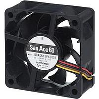 Sanyo Denki 9RA0612M40011 Axial DC Axial Fan, 60x60x25mm, 12VDC, Low Noise, Ribless, Tachometer