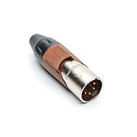 Amphenol Audio AX4M1M-AU Connectors 4P PIN M PLUG GLD W BRN MRK SLEEVE