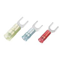 KS Terminals ZSNYDS1-4 Long Barrel Nylon, Double Crimp Long Barrel Spade, 22-16 AWG, #8