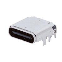 Same Sky (formerly CUI Devices) UJ32-C-V-G-SMT-P24-TR USB Type C Type C, 3.2, Vertical, Gold Plated 1u, Surface Mount, 15mm, 24 pin, T&R
