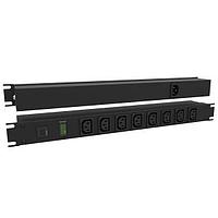 Hammond Manufacturing 1582T8E1BK Power Outlet Strips PowerOutletStrip IEC 19"Front 8Receptacle