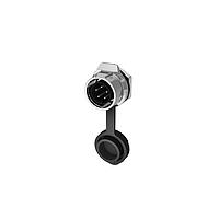 Amphenol Commercial Products MRDBG05L13000 Connectors MRD B Panel Mount Receptacle, 5 Position, Pins, Metal, Solder Cup, Dust Cover