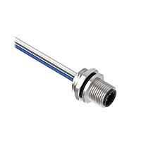 Banner Engineering BR-M12M5F9-2 Sensor Cables / Actuator Cables Receptacle 5-pin Male; 5x22 PVC 2 m Length; Front Mount PG9 w/ Locknut