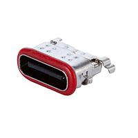 Same Sky (formerly CUI Devices) UJ20-C-R-G-TH-1-P14-TR USB Type C Type C, 2.0, Right Angled, Gold plated 3u, Through Hole, 14 pin, T&R