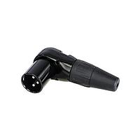 REAN RC3MR-B Cable Connectors 3P M RA XLR CBL CONN BLACK/GOLD - BAG