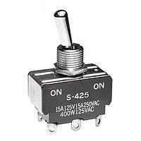 NKK Switches S425 Medium capacity standard size toggles DPDT ON-NONE-(ON) SOLDER LUG