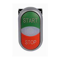 Eaton M22-DDLM-GR-GB1-GB0 Double Button MIXED ILL DBL PB SIL-BZL GRN TOP RED BTM
