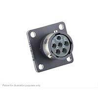 Eaton Souriau-Sunbank UTGX010D98SZ Receptacles Square flange receptacle, without backshell, with 6 female PCB contacts, IP68/69K in unmated conditions, keying Z