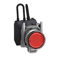 SCHNEIDER XB4BW24BM5GEX Pilot Light HAZ LOC PUSHBUTTON SWITCH, 24- 240 Vac/dc, Red, -40 +70 , IP66