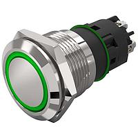 EAO 82-5152.1134 Anti-Vandal 82-5152.1134.Illuminated pushbutton.momentary.19 mm.stainless steel.flush/flat.ring.green.24 V.screw terminal