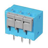 Same Sky (formerly CUI Devices) TBL004V-508-23BE-2GY Fixed Terminal Blocks Terminal block, screwless, 5.08, Vertical, 23 poles, Blue w Grey button