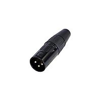 REAN RC3M-B-D Cable Connectors 3P MALE XLR CBL CONN BLACK/GOLD - BULK