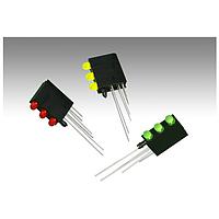 BIVAR H320CYDL-LP LED Circuit Board Indicators LED Assembly, Right Angle, 3 mm LED, Tri-Level, 1 Station, Yellow, 585 nm