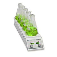 Benchmark MSH-5 5-position hotplate stirrer, digital (35-120°C, 150-2000rpm, White ceramic top plate)