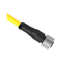 Banner Engineering QDEG-12100E Sensor Cables / Actuator Cables Cordset: Single Ended M12; 12-pin Straight Female; 30.48 m 12x24 Yellow PVC Jacket; Nickel-Plated Brass Coupling Nut