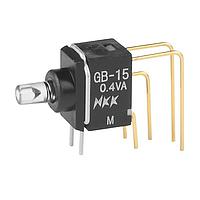 NKK Switches GB15JVF Sealed SPDT ON-(ON) 0.4VA GRN VERTICAL PC
