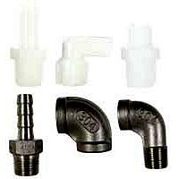 Dwyer A-2018-1 Nylon & Stainless Steel Fittings, 150 psi, 175 °F for Industrial Use (1/4 in, NPT Male, 1/4 in, Barbed Fitting, Hose Adapter)