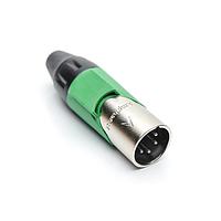 Amphenol Audio AX4M5M-AU Cable Connectors 4P PIN M PLUG GLD W GRN MRK SLEEVE