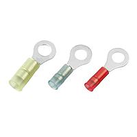 KS Terminals ZRNYD2-10 Long Barrel Nylon, Double Crimp Long Barrel Ring, 16-14 AWG, 3/8"